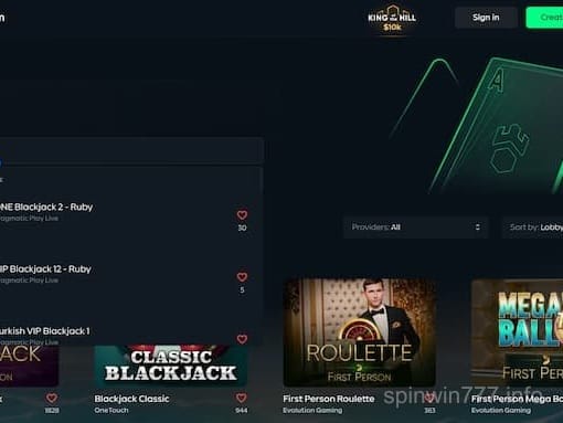 Blackjack Table Interface in Spin Win 777 App